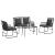 Set de Mobilier pentru Grădină cu pernă 4 pcs Negru și antracit GartenMobel Dekor
