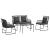 Set de Mobilier pentru Grădină cu pernă 4 pcs Negru și antracit GartenMobel Dekor