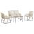 Set de Mobilier pentru Grădină cu pernă 4 pcs Negru și antracit GartenMobel Dekor