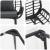 Set de Mobilier pentru Grădină 4 pcs Negru și Crem poliratan GartenMobel Dekor