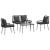 Set de Mobilier pentru Grădină 4 pcs Negru și Crem poliratan GartenMobel Dekor