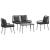 Set de Mobilier pentru Grădină 4 pcs Negru și Crem poliratan GartenMobel Dekor