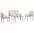 Set de Mobilier pentru Grădină 4 pcs Negru și Crem poliratan GartenMobel Dekor
