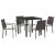Set de masă pentru grădină 5 pcs Maro și negru Ratan PE GartenMobel Dekor