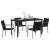 Set de masă pentru grădină 5 pcs Negru și Gri Ratan PE GartenMobel Dekor