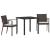 Set de masă pentru grădină 3 pcs Maro și negru Ratan PE GartenMobel Dekor