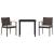 Set de masă pentru grădină 3 pcs Maro și negru Ratan PE GartenMobel Dekor