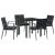 Set de masă pentru grădină 5 pcs Negru și Gri Ratan PE GartenMobel Dekor