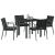 Set de masă pentru grădină 5 pcs Negru și Gri Ratan PE GartenMobel Dekor
