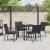 Set de masă pentru grădină 5 pcs Negru și Gri Ratan PE GartenMobel Dekor