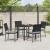 Set de masă pentru grădină 5 pcs Negru și Gri Deschis Ratan PE GartenMobel Dekor