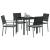 Set de masă pentru grădină 5 pcs Negru și Gri Deschis Ratan PE GartenMobel Dekor
