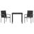 Set de masă pentru grădină 3 pcs Negru Oțel acoperit cu pulbere GartenMobel Dekor
