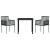Set de masă pentru grădină 3 pcs Negru Ratan PE GartenMobel Dekor