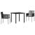 Set de masă pentru grădină 3 pcs Negru Ratan PE GartenMobel Dekor