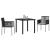 Set de masă pentru grădină 3 pcs Negru Ratan PE GartenMobel Dekor