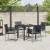 Set de masă pentru grădină 5 pcs Negru Ratan PE GartenMobel Dekor
