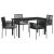 Set de masă pentru grădină 5 pcs Negru Ratan PE GartenMobel Dekor