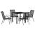 Set de masă pentru grădină 5 pcs Negru GartenMobel Dekor