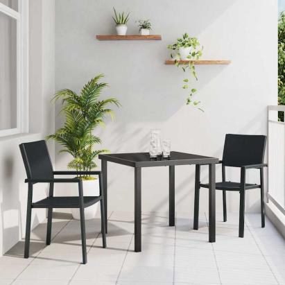 Set de masă pentru grădină 3 pcs Negru GartenMobel Dekor