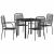 Set de masă pentru grădină 5 pcs Negru GartenMobel Dekor