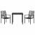 Set de masă pentru grădină 3 pcs Negru GartenMobel Dekor
