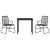 Set de masă pentru grădină 3 pcs Negru GartenMobel Dekor