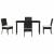 Set de masă pentru grădină 5 pcs Negru GartenMobel Dekor