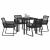 Set de masă pentru grădină 5 pcs Negru GartenMobel Dekor