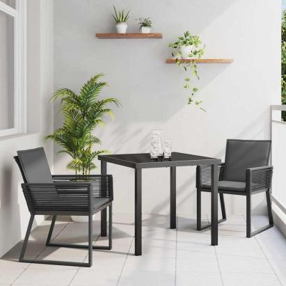 Set de masă pentru grădină 3 pcs Negru GartenMobel Dekor