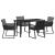 Set de masă pentru grădină 5 pcs Negru GartenMobel Dekor
