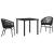 Set de masă pentru grădină 3 pcs Negru GartenMobel Dekor