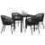 Set de masă pentru grădină 5 pcs Negru GartenMobel Dekor