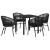Set de masă pentru grădină 5 pcs Negru GartenMobel Dekor