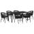 Set de masă pentru grădină 7 pcs Negru GartenMobel Dekor