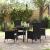 Set de masă pentru grădină cu pernă 5 pcs Negru GartenMobel Dekor