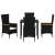Set de masă pentru grădină cu pernă 5 pcs Negru GartenMobel Dekor