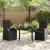 Set de masă pentru grădină cu pernă 3 pcs Negru poliratan GartenMobel Dekor