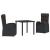 Set de masă pentru grădină cu pernă 3 pcs Negru poliratan GartenMobel Dekor
