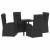 Set de masă pentru grădină cu pernă 5 pcs Negru poliratan GartenMobel Dekor
