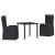 Set de masă pentru grădină cu pernă 3 pcs Negru poliratan GartenMobel Dekor