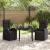 Set de masă pentru grădină cu pernă 3 pcs Negru poliratan GartenMobel Dekor