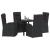 Set de masă pentru grădină cu pernă 5 pcs Negru poliratan GartenMobel Dekor