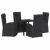 Set de masă pentru grădină cu pernă 5 pcs Negru poliratan GartenMobel Dekor