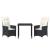 Set de masă pentru grădină cu pernă 3 pcs Negru poliratan GartenMobel Dekor
