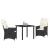 Set de masă pentru grădină cu pernă 3 pcs Negru poliratan GartenMobel Dekor