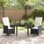 Set de masă pentru grădină cu pernă 3 pcs Negru poliratan GartenMobel Dekor