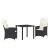 Set de masă pentru grădină cu pernă 3 pcs Negru poliratan GartenMobel Dekor