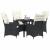 Set de masă pentru grădină cu pernă 5 pcs Negru poliratan GartenMobel Dekor