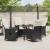 Set de masă pentru grădină cu pernă 5 pcs Negru poliratan GartenMobel Dekor